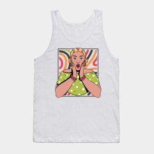 Chisme Queen Pop Art Portrait of Young Woman AT Tank Top